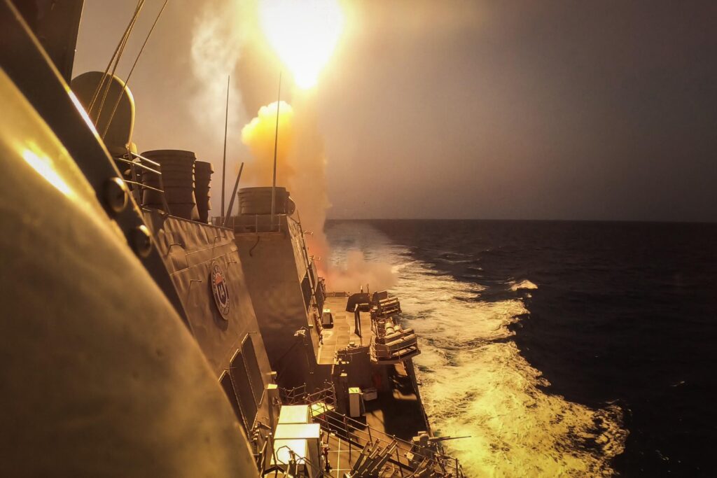 USS Carney fires interceptors against Houthi missiles and drones over the Red Sea
