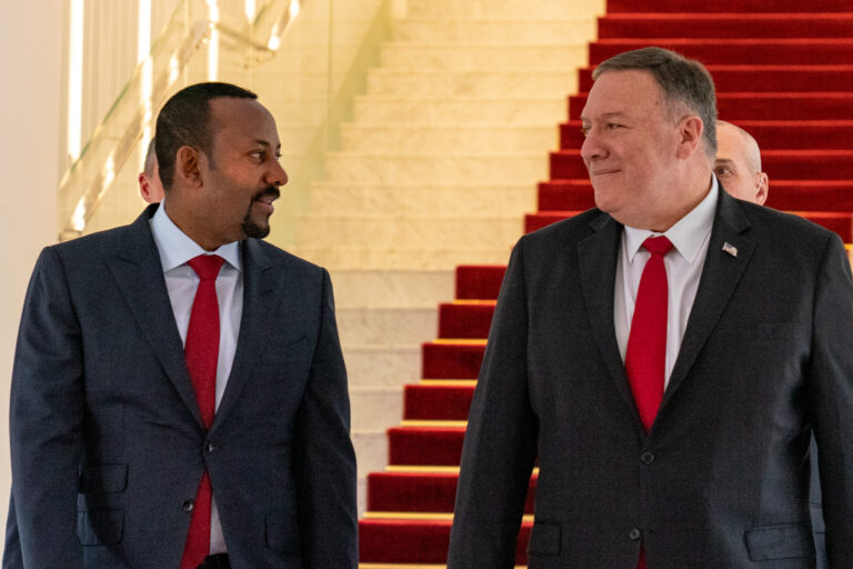 Abiy Ahmed, Prime Minister of Ethiopia, meeting with then US Secretary of State Mike Pompeo
